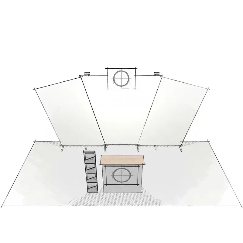 Gabarits pour stand 3 panneaux inclinés